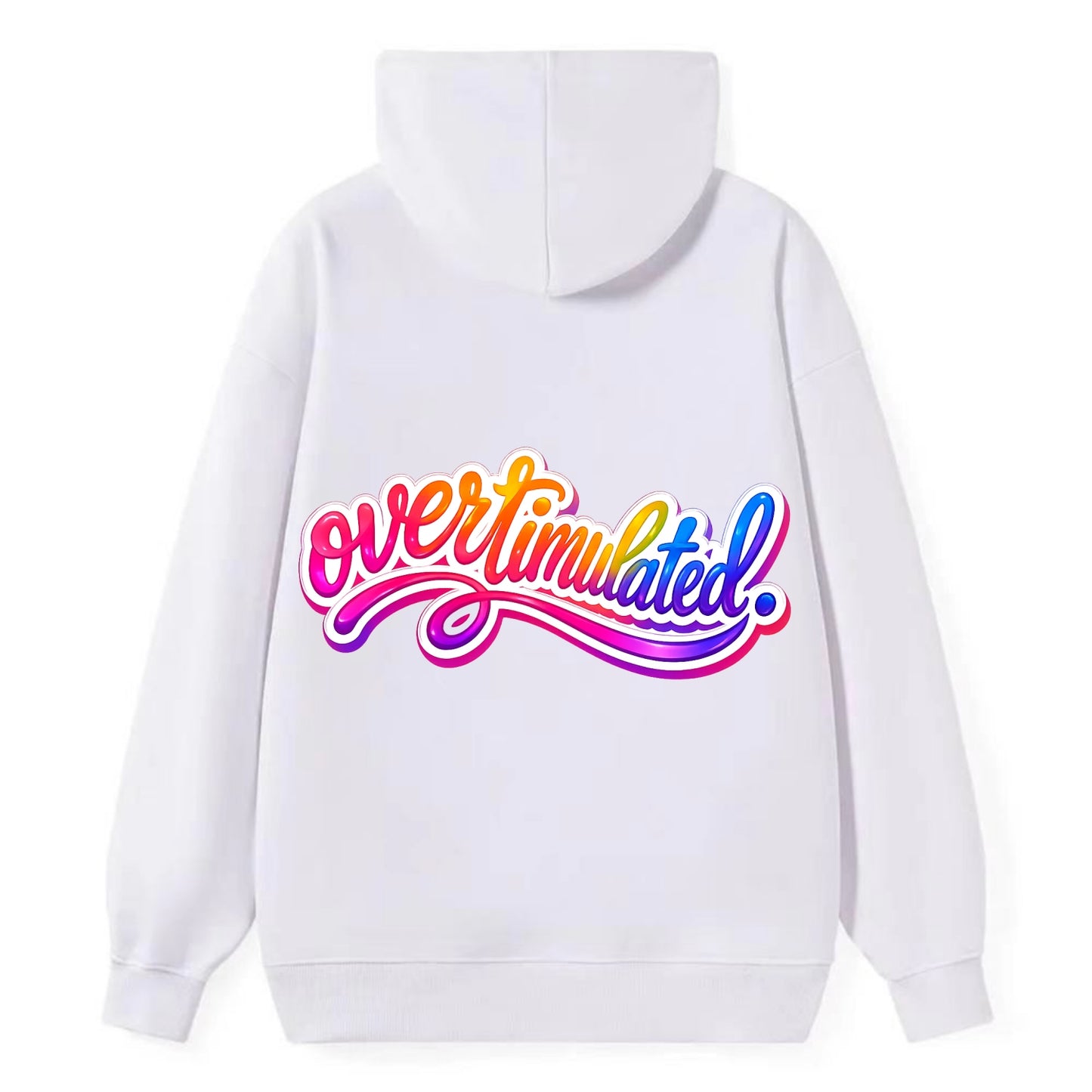 Overstimulated - Classic Pullover Hoodie - White