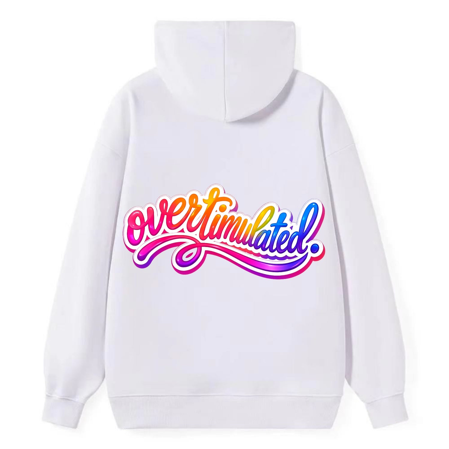 Overstimulated - Classic Pullover Hoodie - White