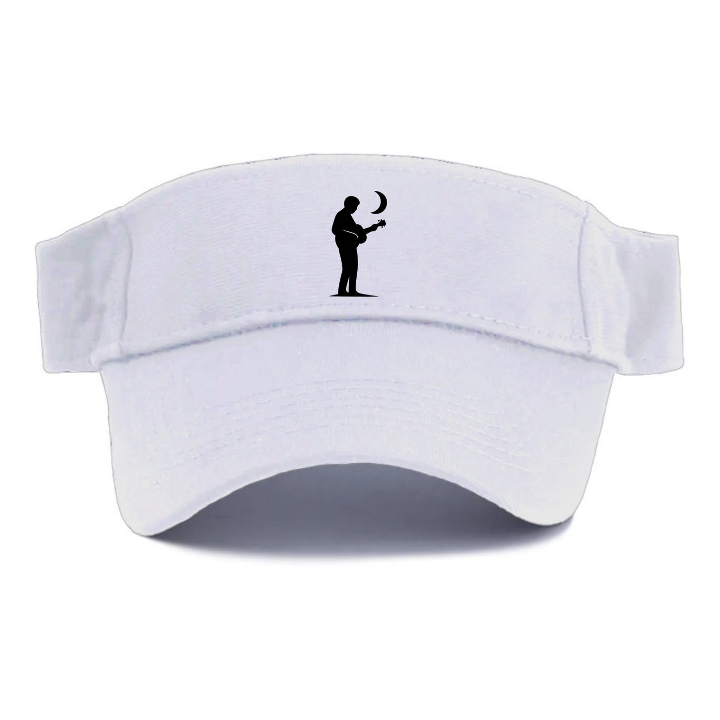 Guitarist playing acoustic under moonlight - Visor - White