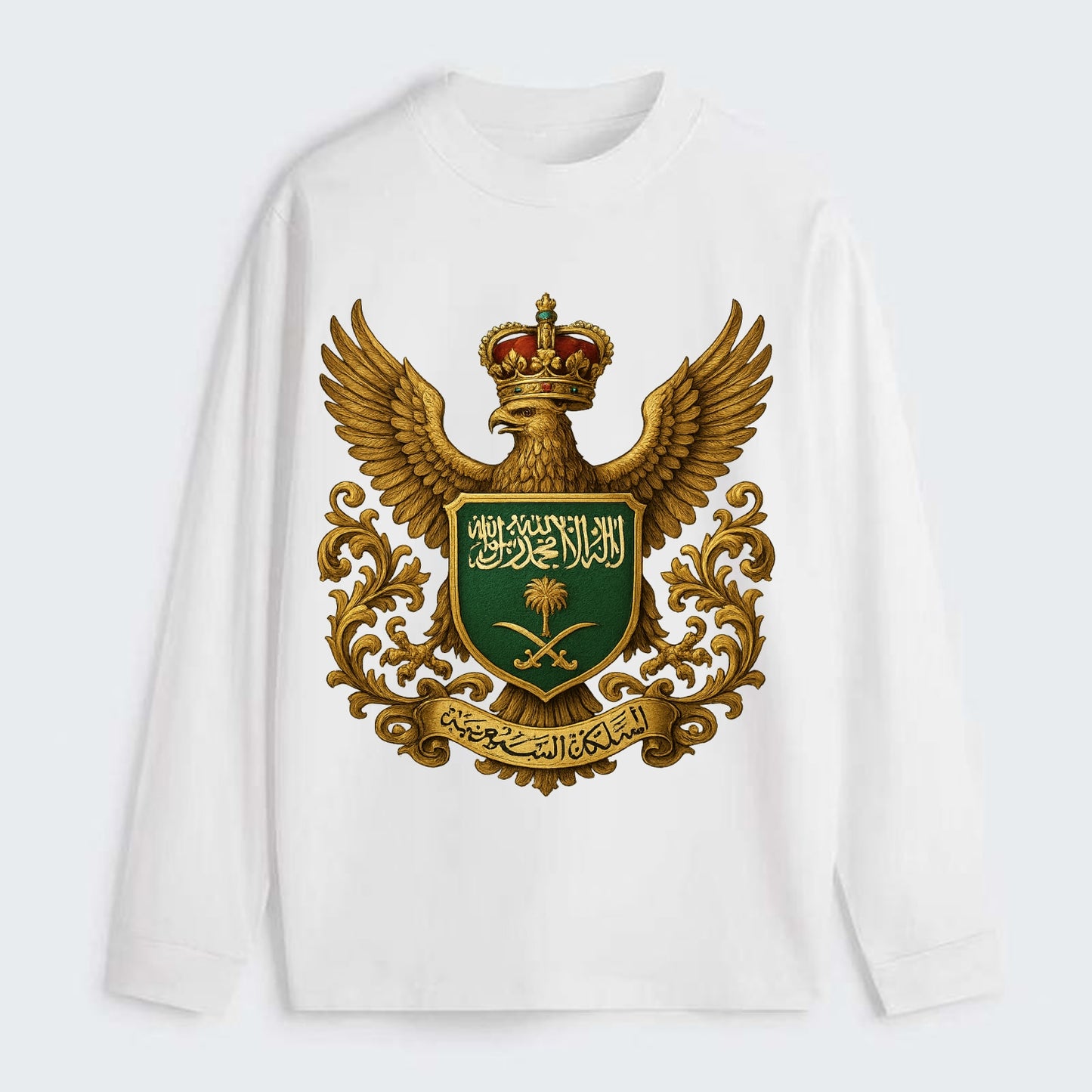 Saudi Arabia Heritage Badge - Classic Long Sleeve Shirt - White