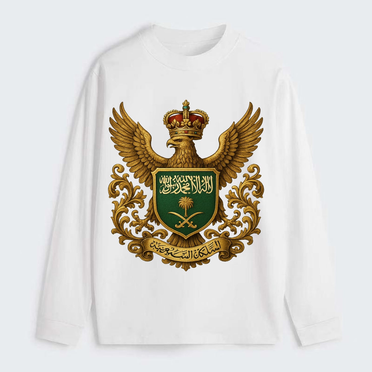 Saudi Arabia Heritage Badge - Classic Long Sleeve Shirt - White