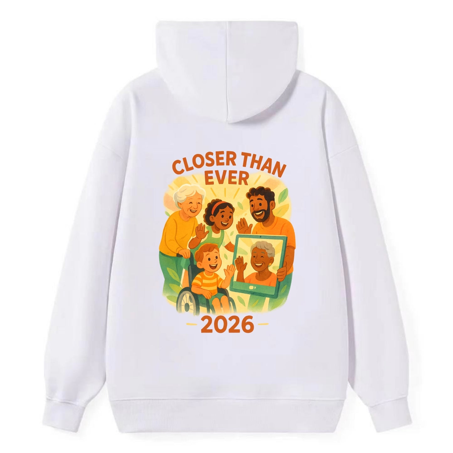 Technology bringing distant families together - "Closer Than Ever" - - Classic Pullover Hoodie - White