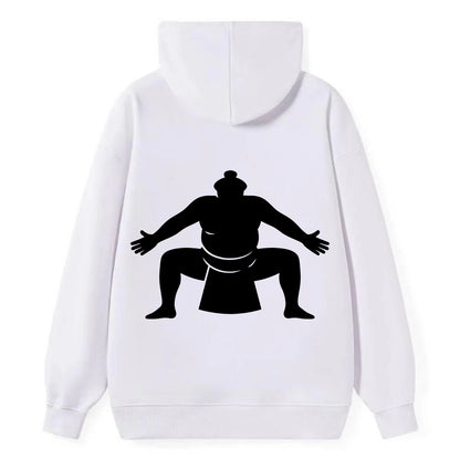 Japanese sumo wrestler ceremonial stance - Classic Pullover Hoodie - White