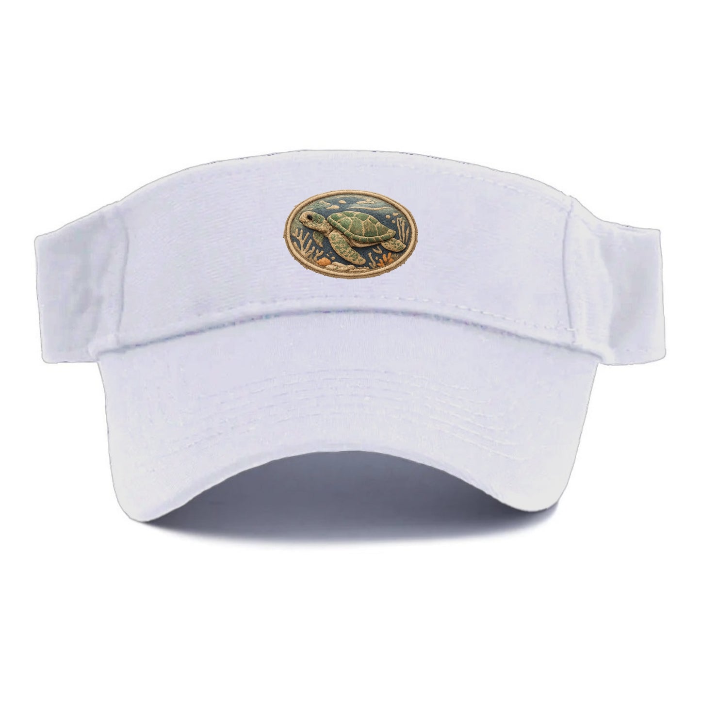 SEA TURTLE - swimming turtle in green and blue , ocean life - Visor - White