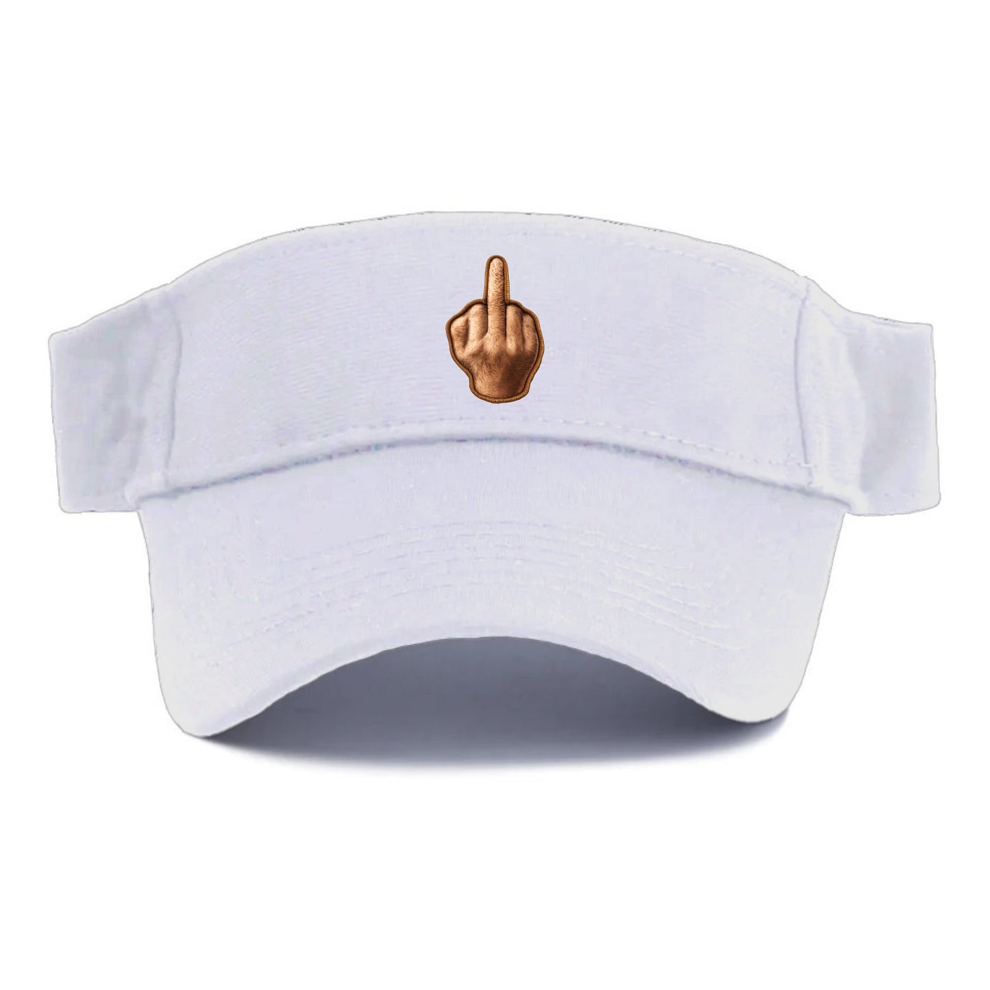 MIDDLE FINGER - hand gesture in skin tone , attitude - Visor - White