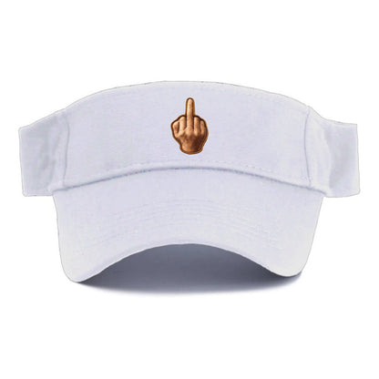 MIDDLE FINGER - hand gesture in skin tone , attitude - Visor - White