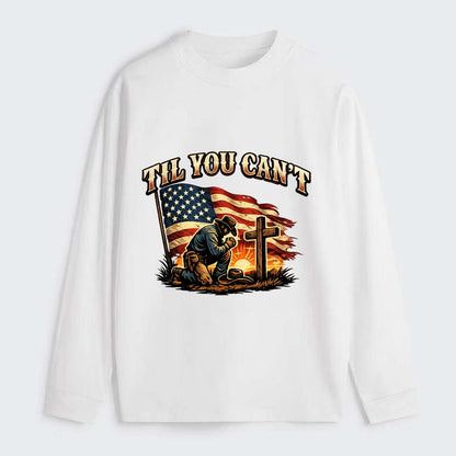 Til You Cant - Praying Cowboy - Classic Long Sleeve Shirt - White