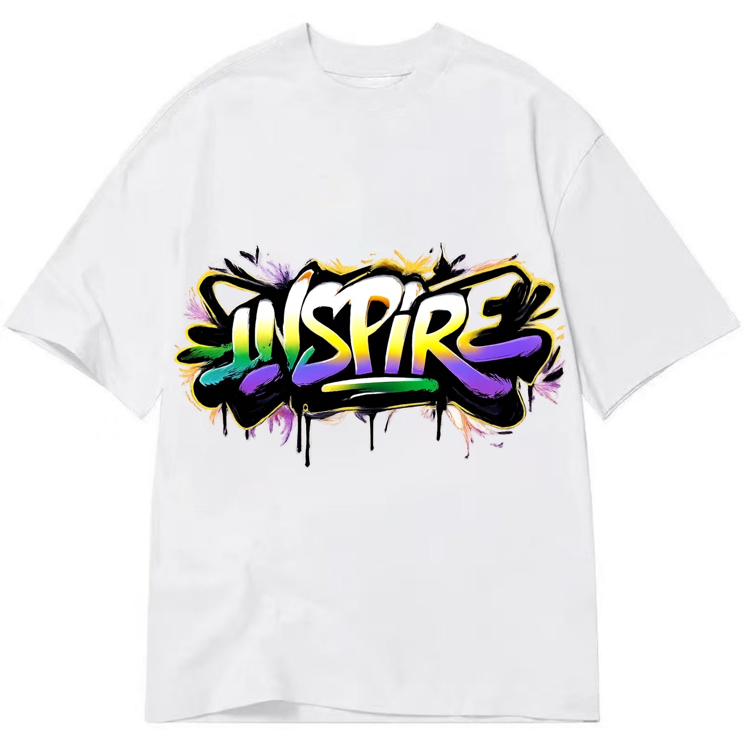 Bold typography design - "INSPIRE" - motivating others, being the spark - Classic T-shirt - White
