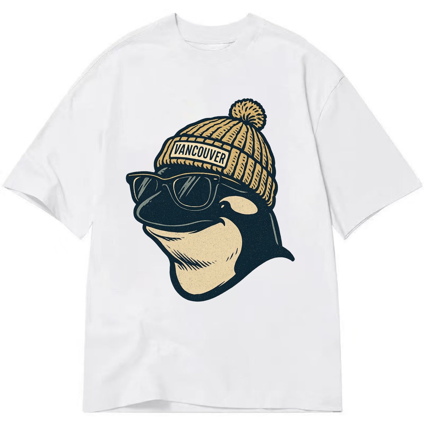 Vancouver Orca wearing Vancouver beanie - Classic T-shirt - White
