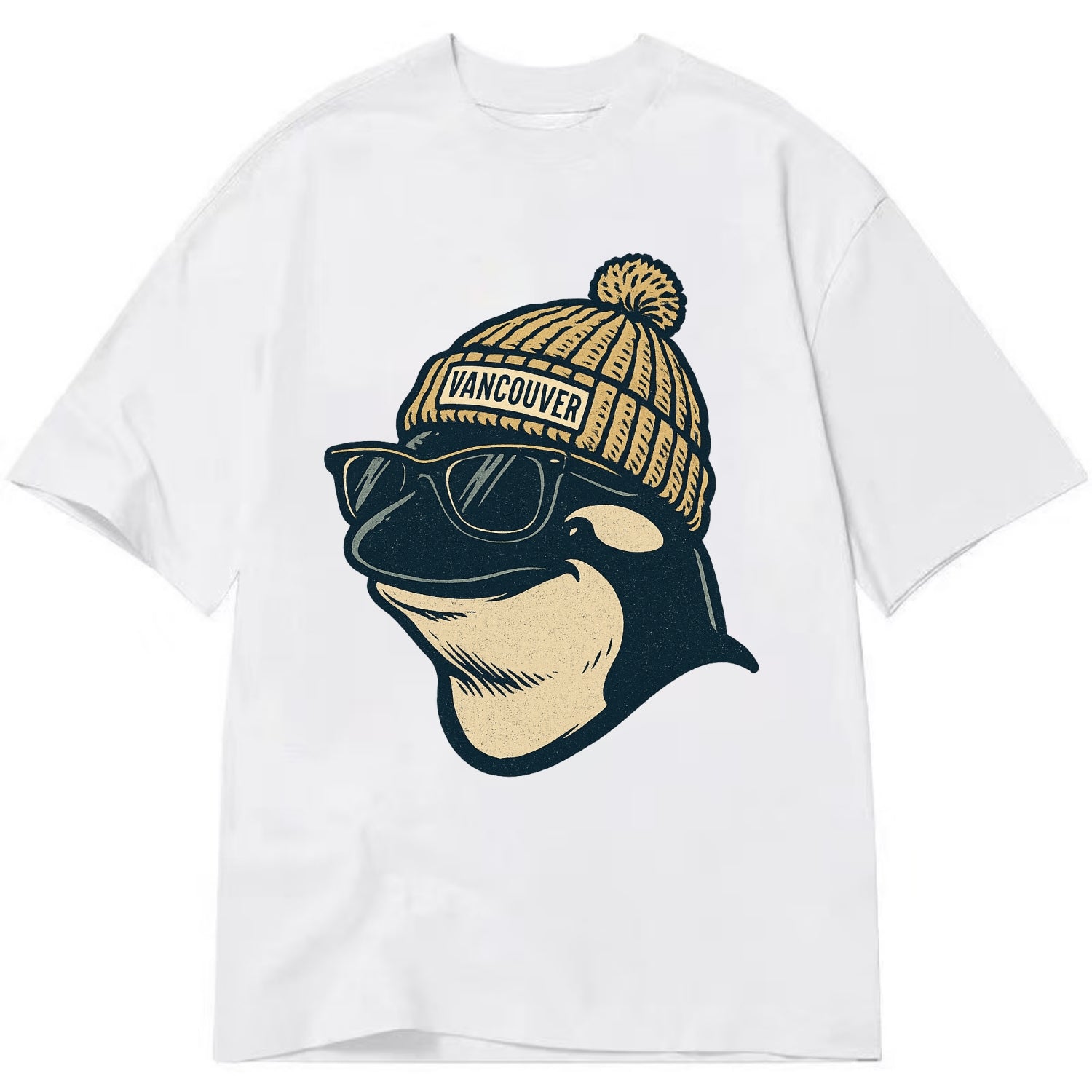 Vancouver Orca wearing Vancouver beanie - Classic T-shirt - White