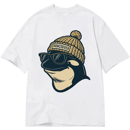 Vancouver Orca wearing Vancouver beanie - Classic T-shirt - White