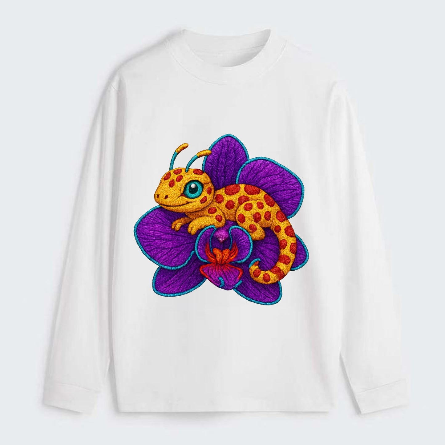 Leopard Orchid - Classic Long Sleeve Shirt - White