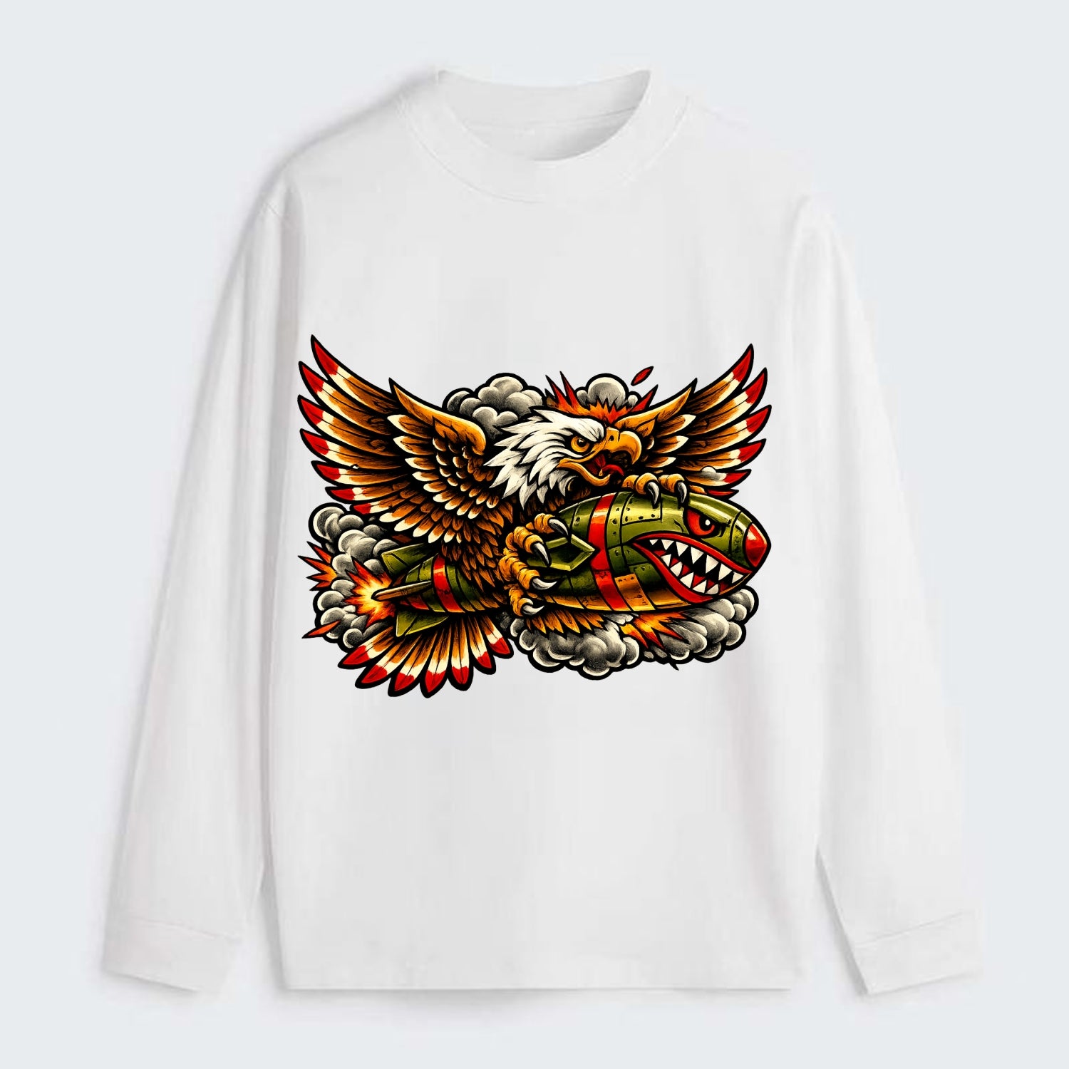 War Eagle Bomb - Classic Long Sleeve Shirt - White