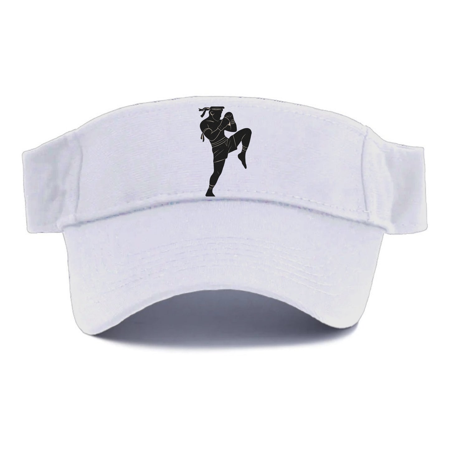 Muay Thai fighter with knee strike - Visor - White