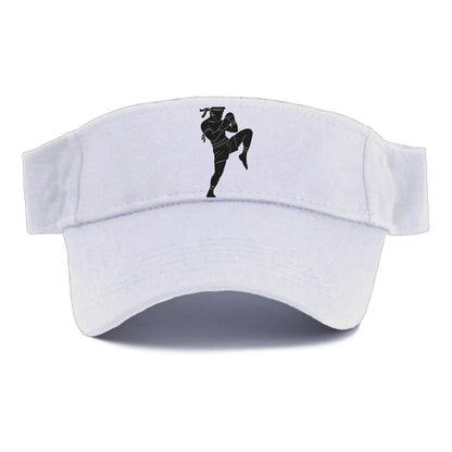 Muay Thai fighter with knee strike - Visor - White