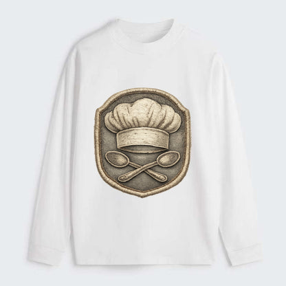 COOKING CHEF HAT - toque blanche with crossed spoons in white and - Classic Long Sleeve Shirt - White