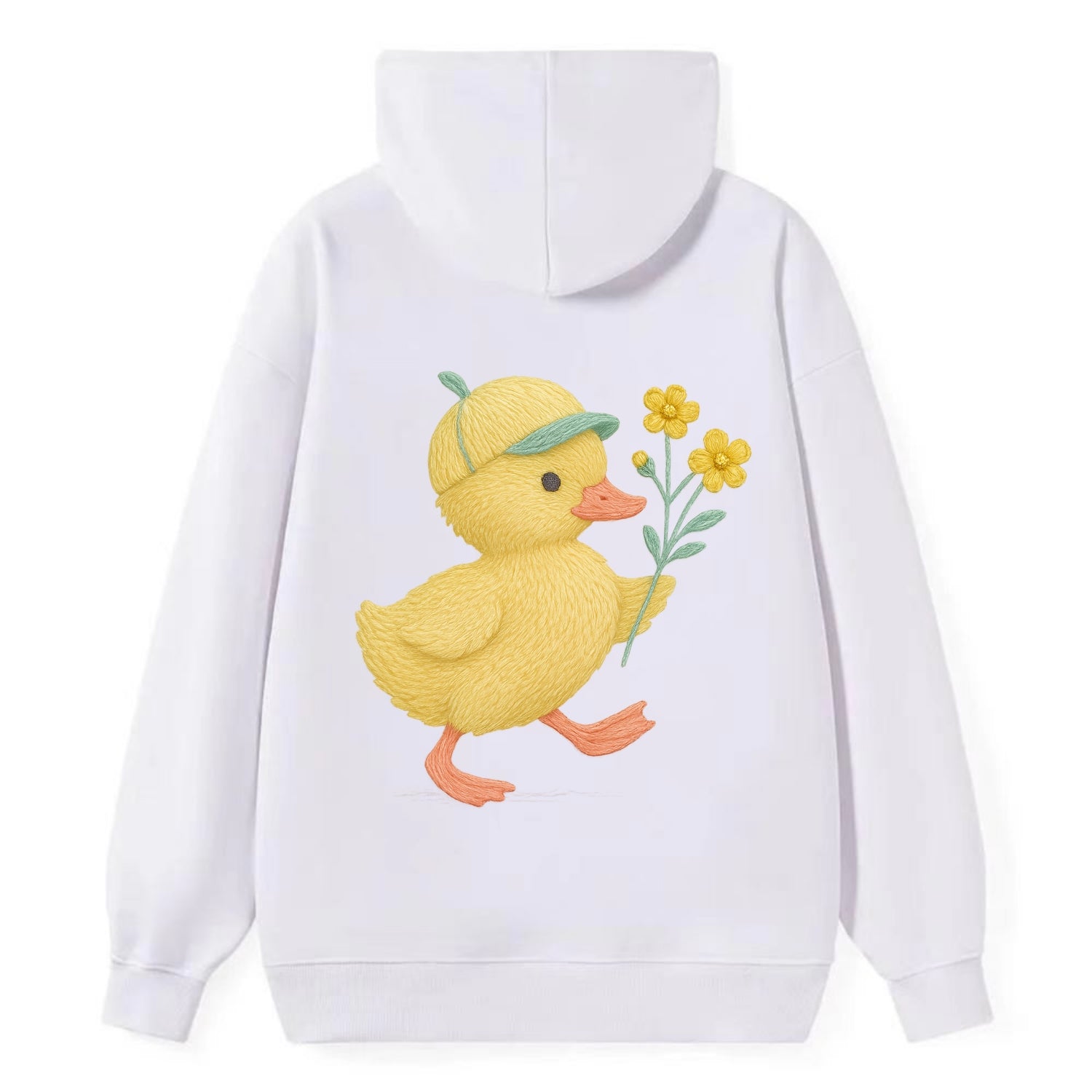 Yellow Duckling - Classic Pullover Hoodie - White