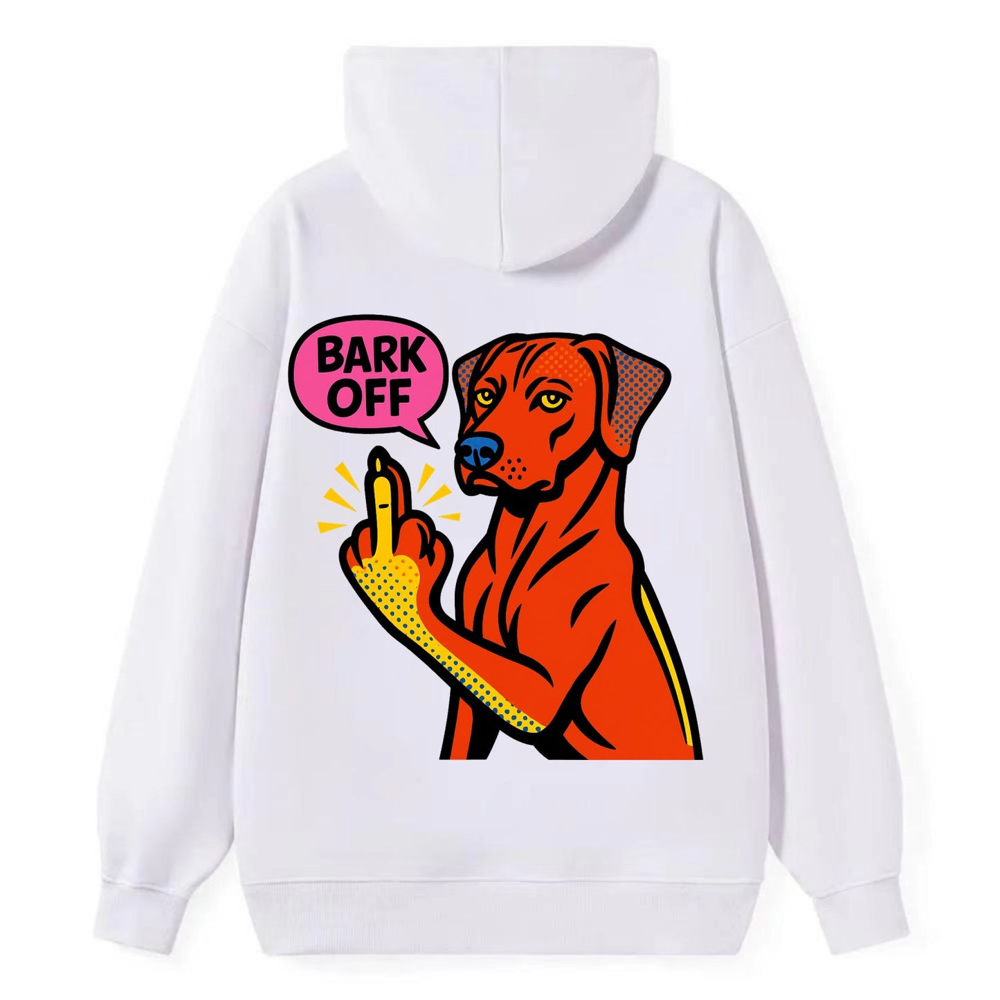 Rhodesian Ridgeback with distinctive ridge on back, athletic muscular paw - Classic Pullover Hoodie - White