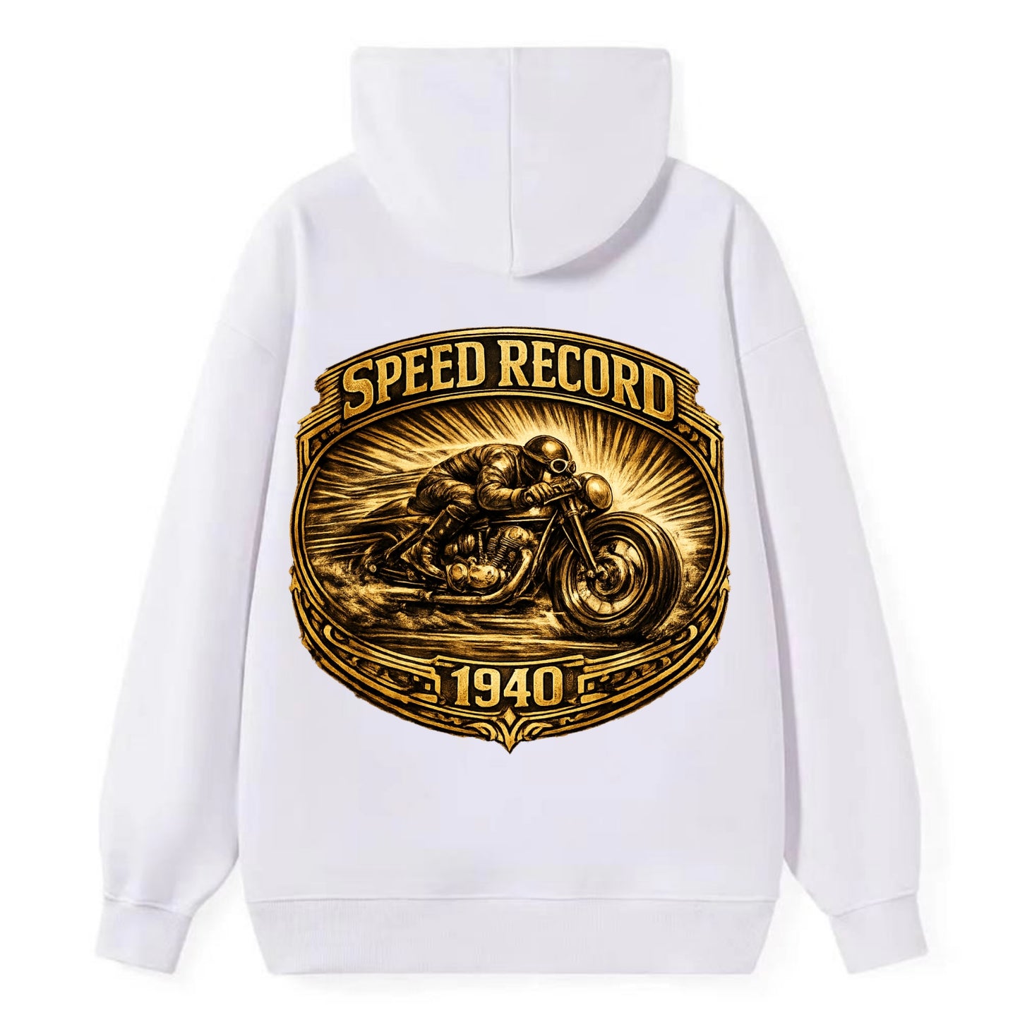 Speed Record Racer - Classic Pullover Hoodie - White