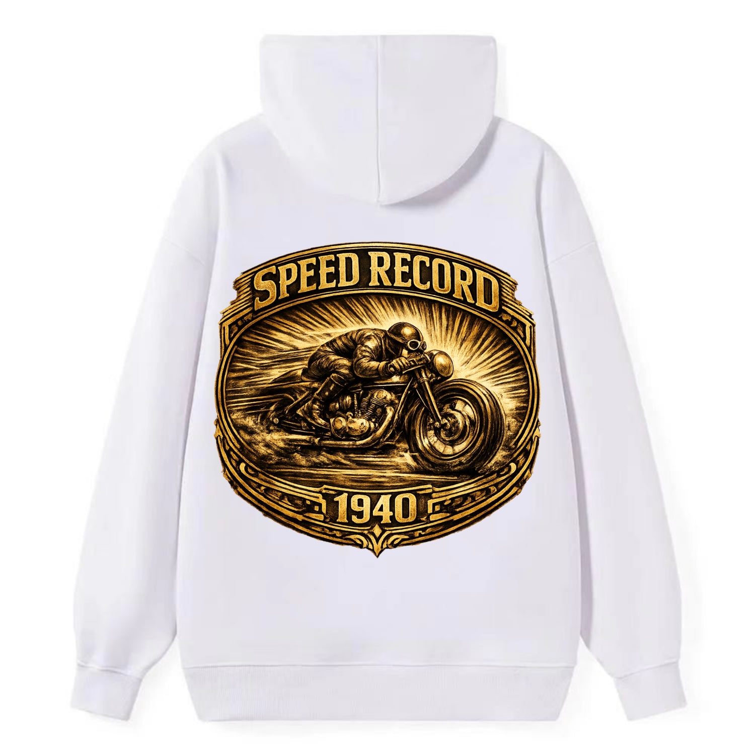 Speed Record Racer - Classic Pullover Hoodie - White
