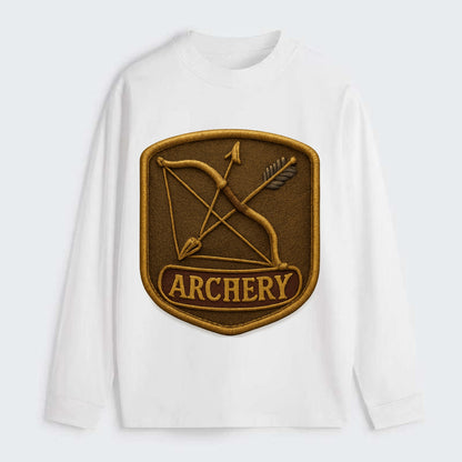 Bow and arrow crossed - archery enthusiast - Classic Long Sleeve Shirt - White