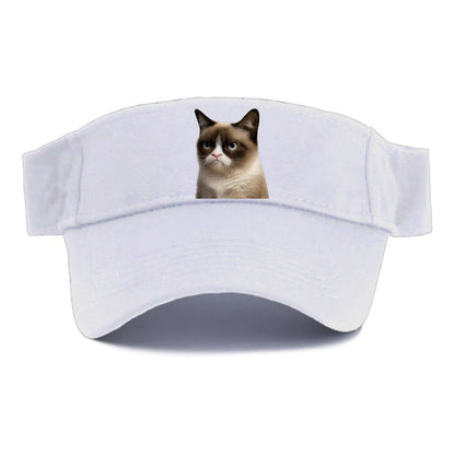 Grumpy Cat Expression  - Visor - White