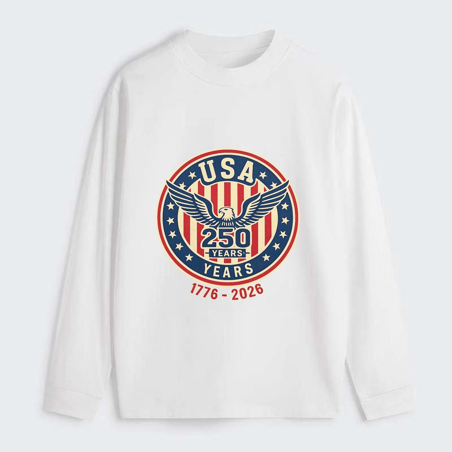 Usa 250 Years Eagle Seal - Classic Long Sleeve Shirt - White
