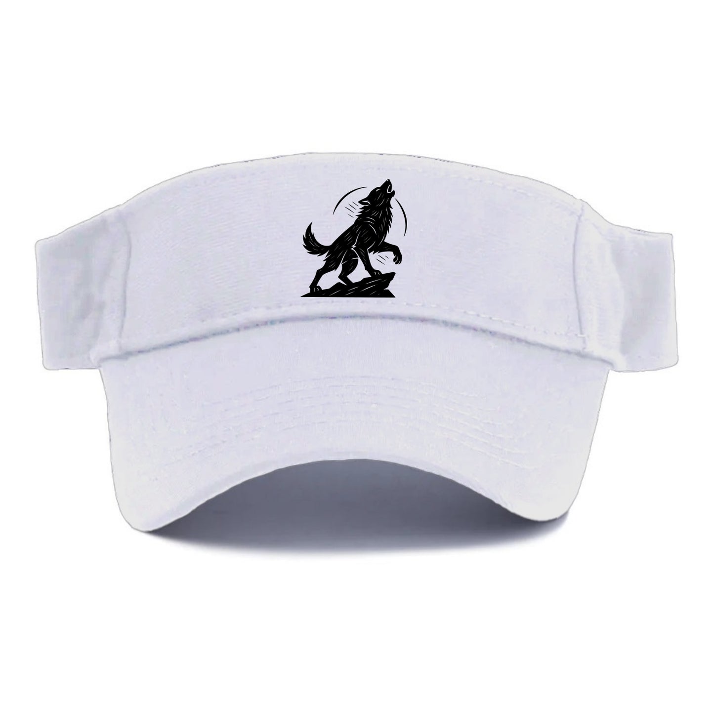 Wolf howling at full moon - Visor - White