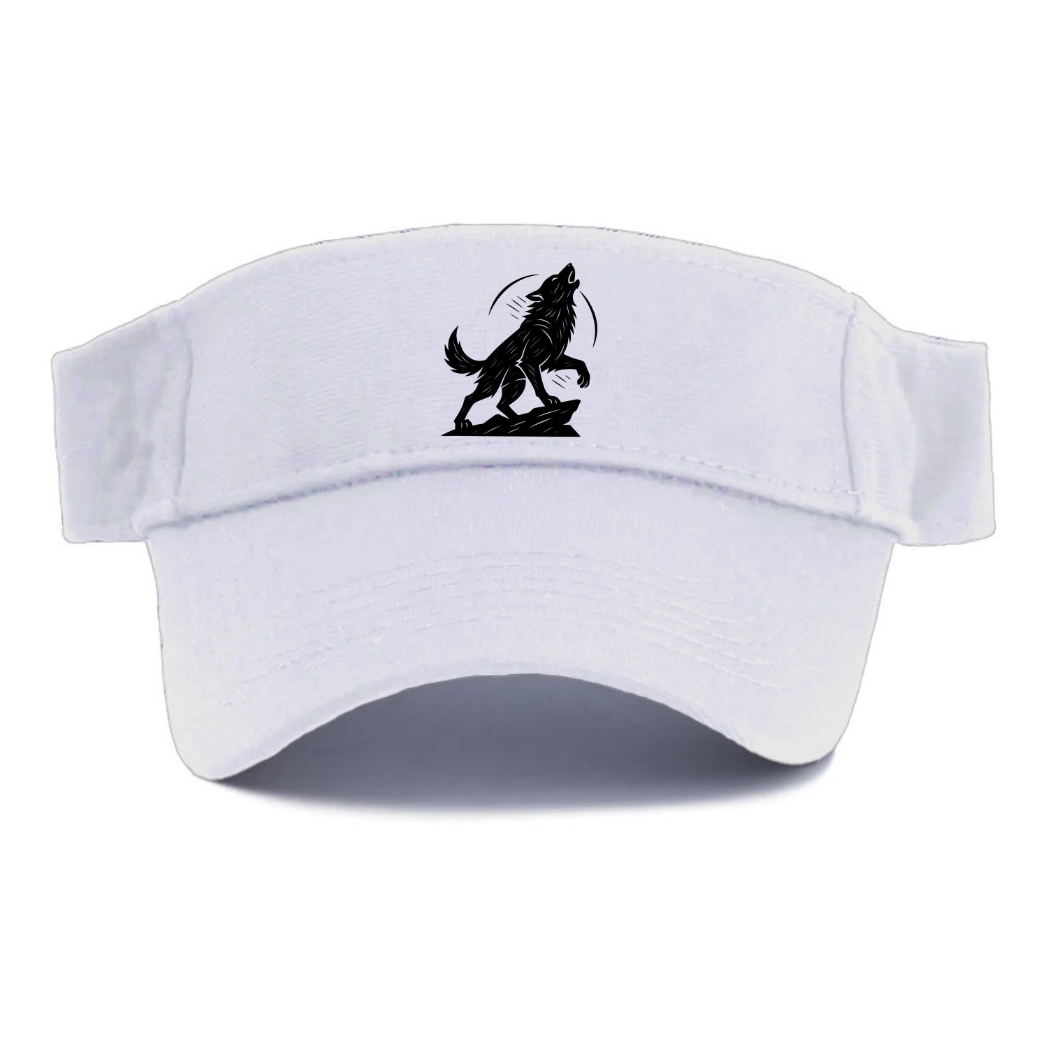 Wolf howling at full moon - Visor - White