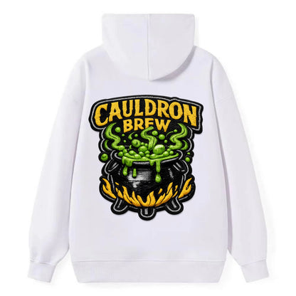 CAULDRON BREW - bubbling pot in black and green , witch craft - Classic Pullover Hoodie - White