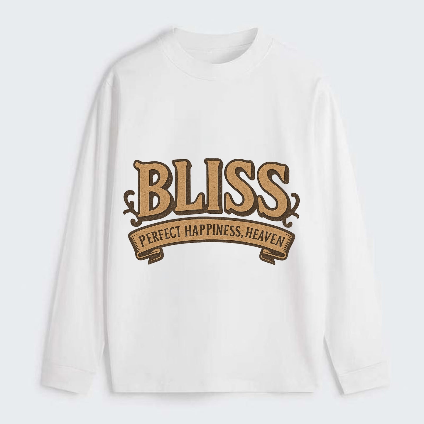 Bold typography design - "BLISS" - perfect happiness, heaven - Classic Long Sleeve Shirt - White