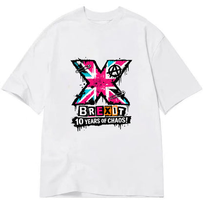 X YEARS | Roman numeral X massive | Union Jack fill pattern | Bold statement - Classic T-shirt - White