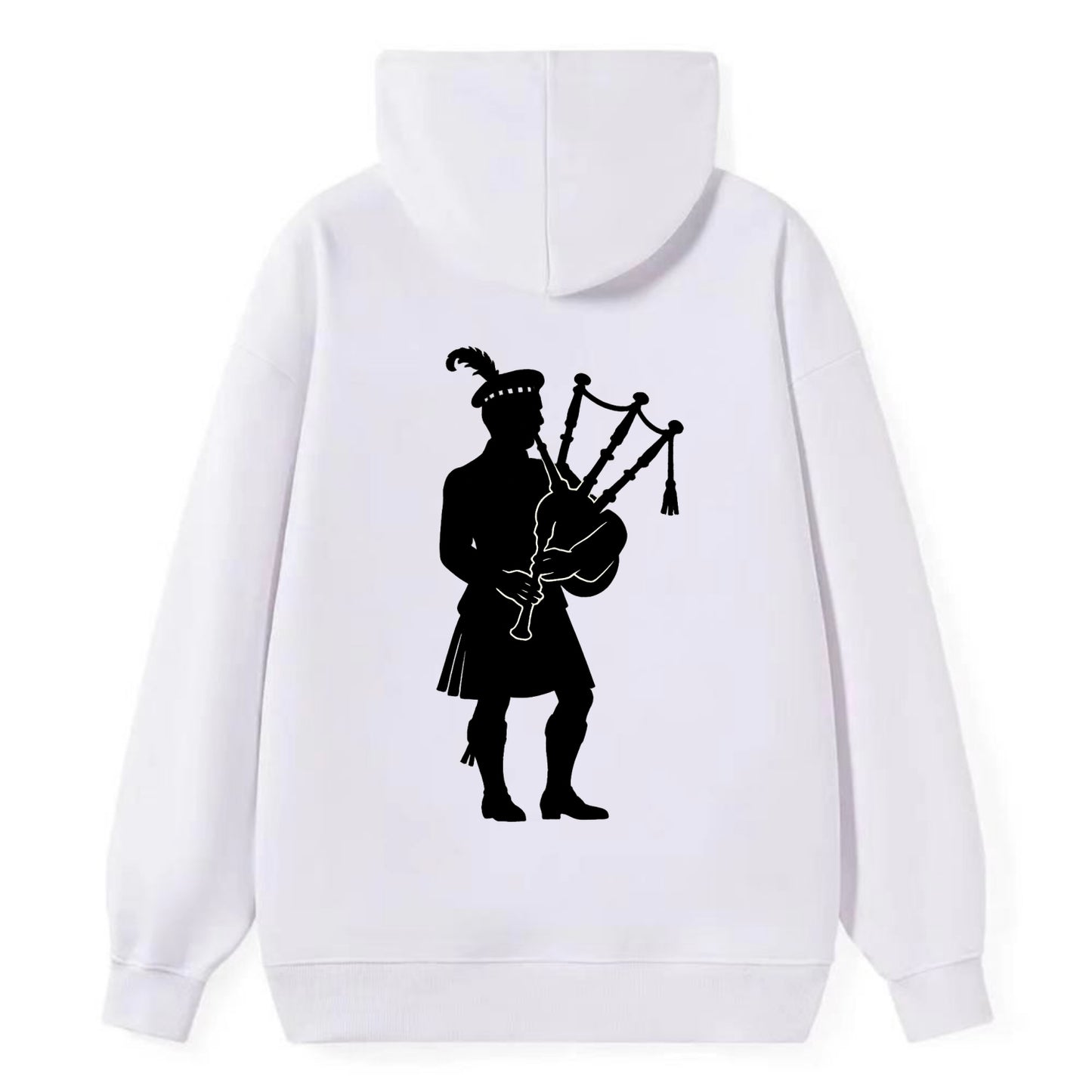 Bagpiper in traditional stance - Classic Pullover Hoodie - White