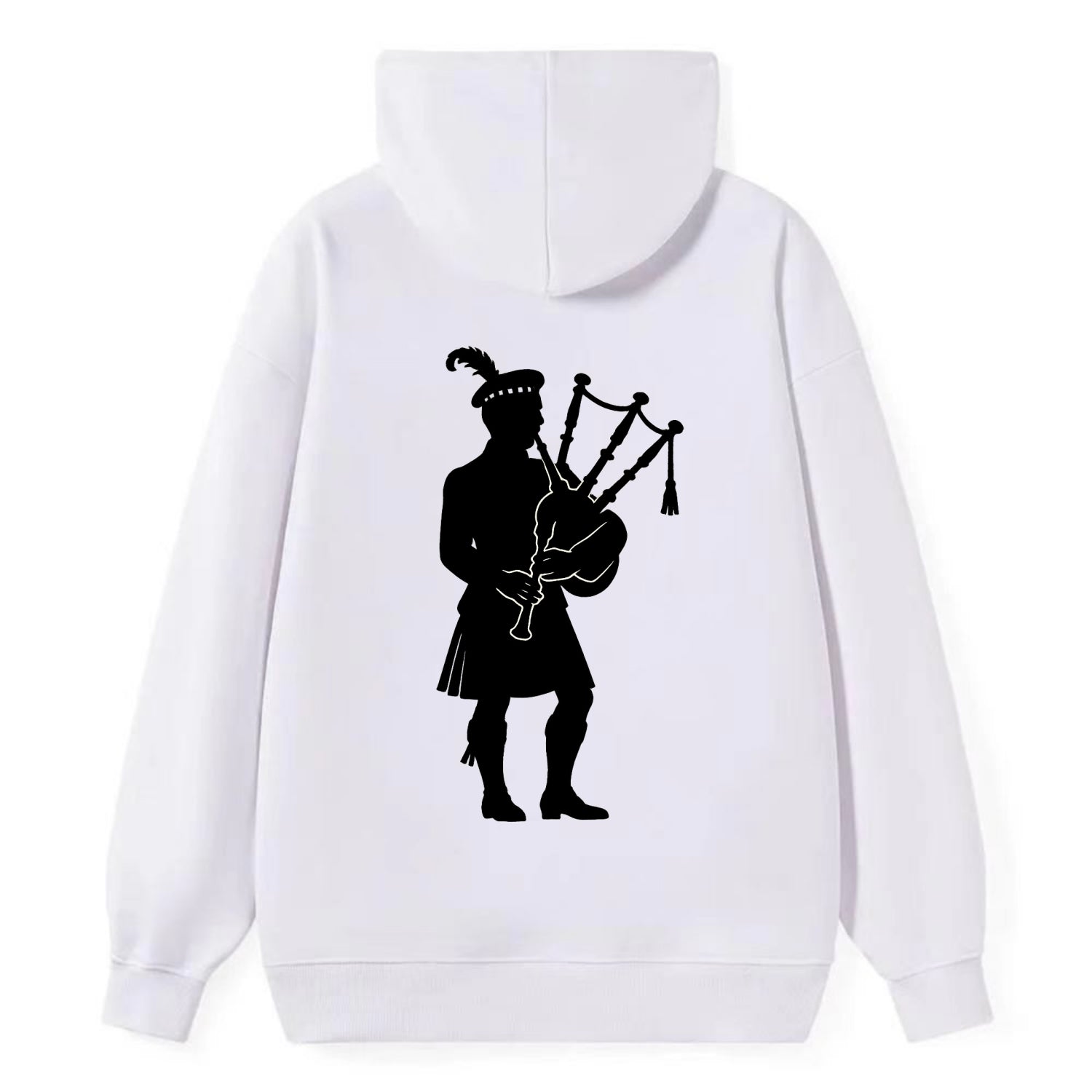 Bagpiper in traditional stance - Classic Pullover Hoodie - White