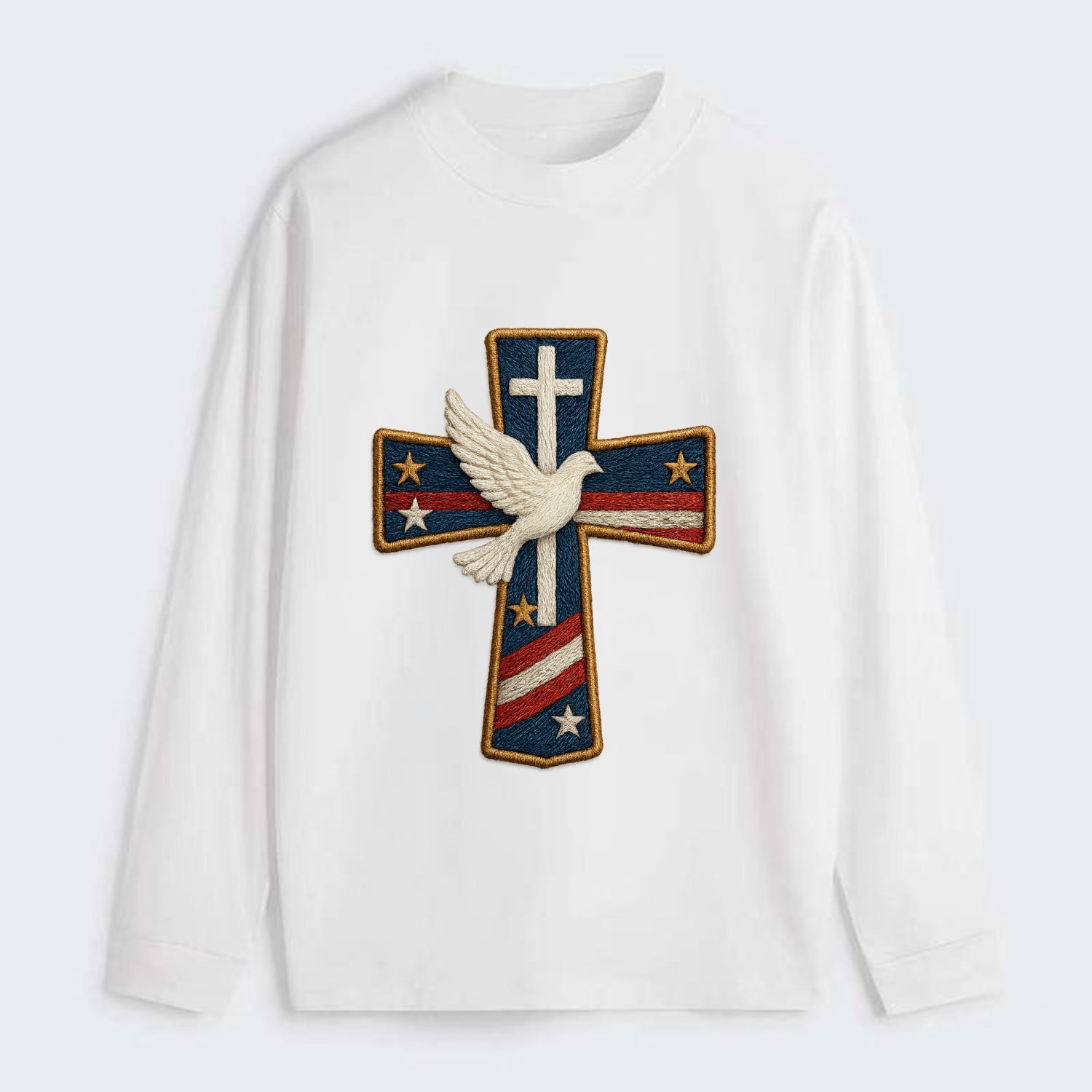 Dove and Cross  - Classic Long Sleeve Shirt - White
