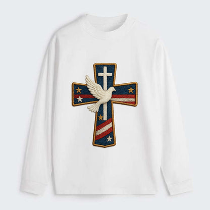 Dove and Cross  - Classic Long Sleeve Shirt - White