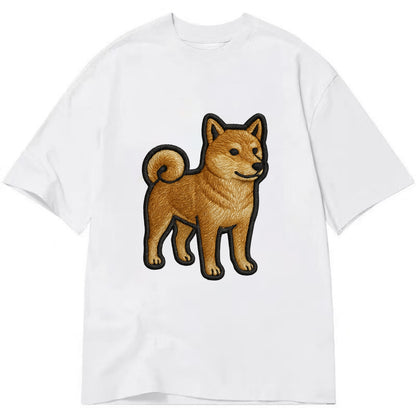 Shiba Inu - Trendy Japanese dog logo wit - Classic T-shirt - White