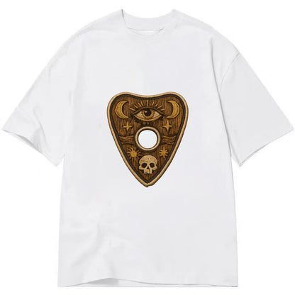 OUIJA PLANCHETTE - spirit board pointer in wood and gold , seance - Classic T-shirt - White