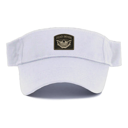 DEAD INSIDE SMILE - skeleton smile in white , dark humor - Visor - White