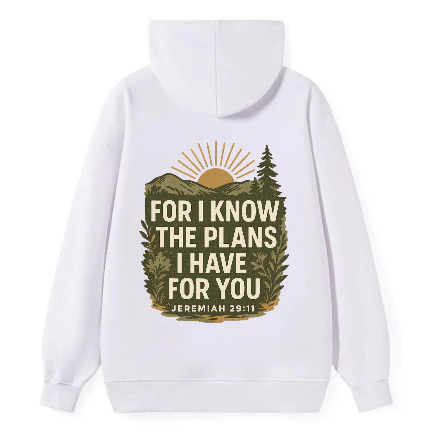 Jeremiah 29:11 Sunrise - Classic Pullover Hoodie - White