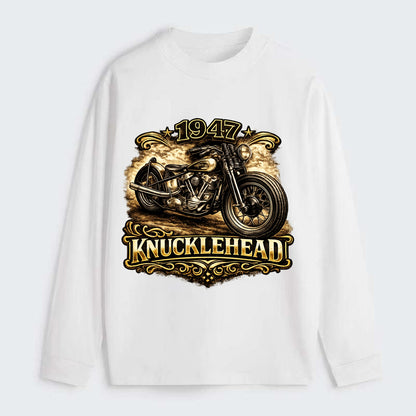 1947 Knucklehead Bobber - Classic Long Sleeve Shirt - White