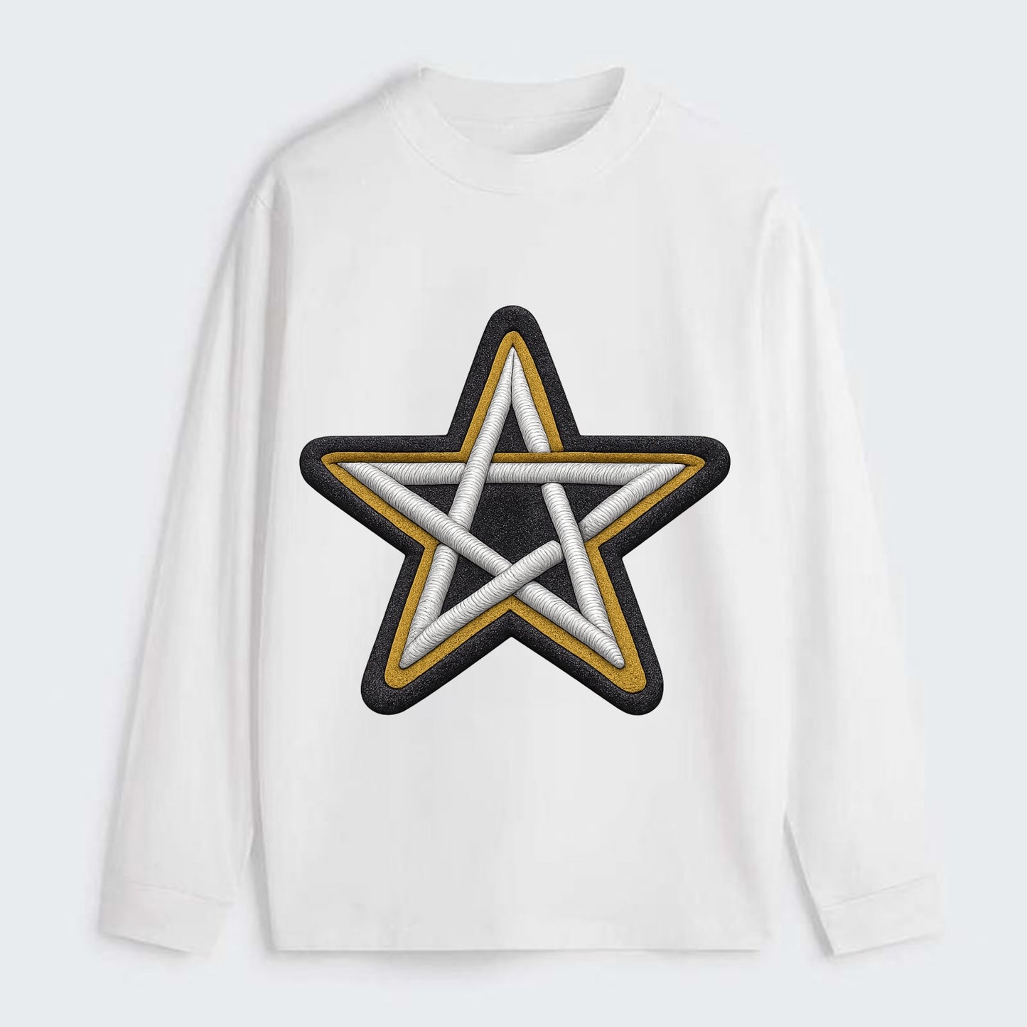 PENTAGRAM STAR - five point star in silver , protection - Classic Long Sleeve Shirt - White