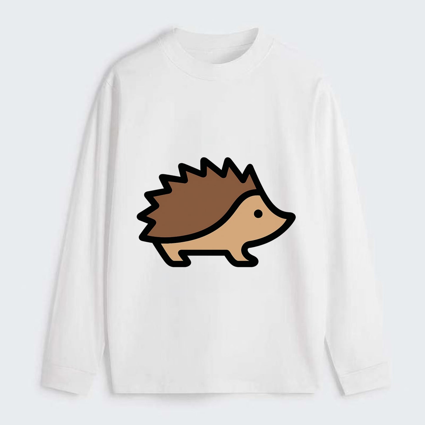 Hedgehog - Brown spiky back flat side profile - Classic Long Sleeve Shirt - White