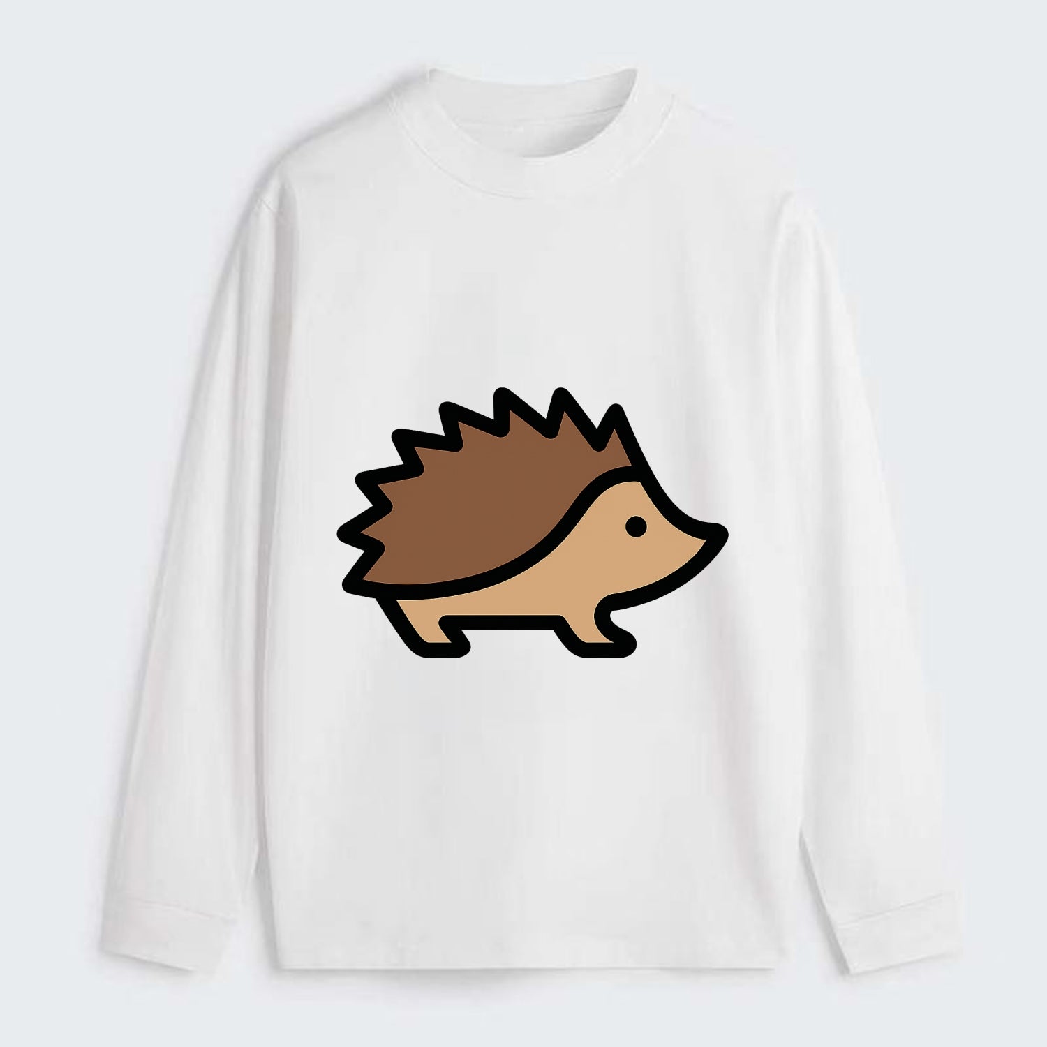 Hedgehog - Brown spiky back flat side profile - Classic Long Sleeve Shirt - White