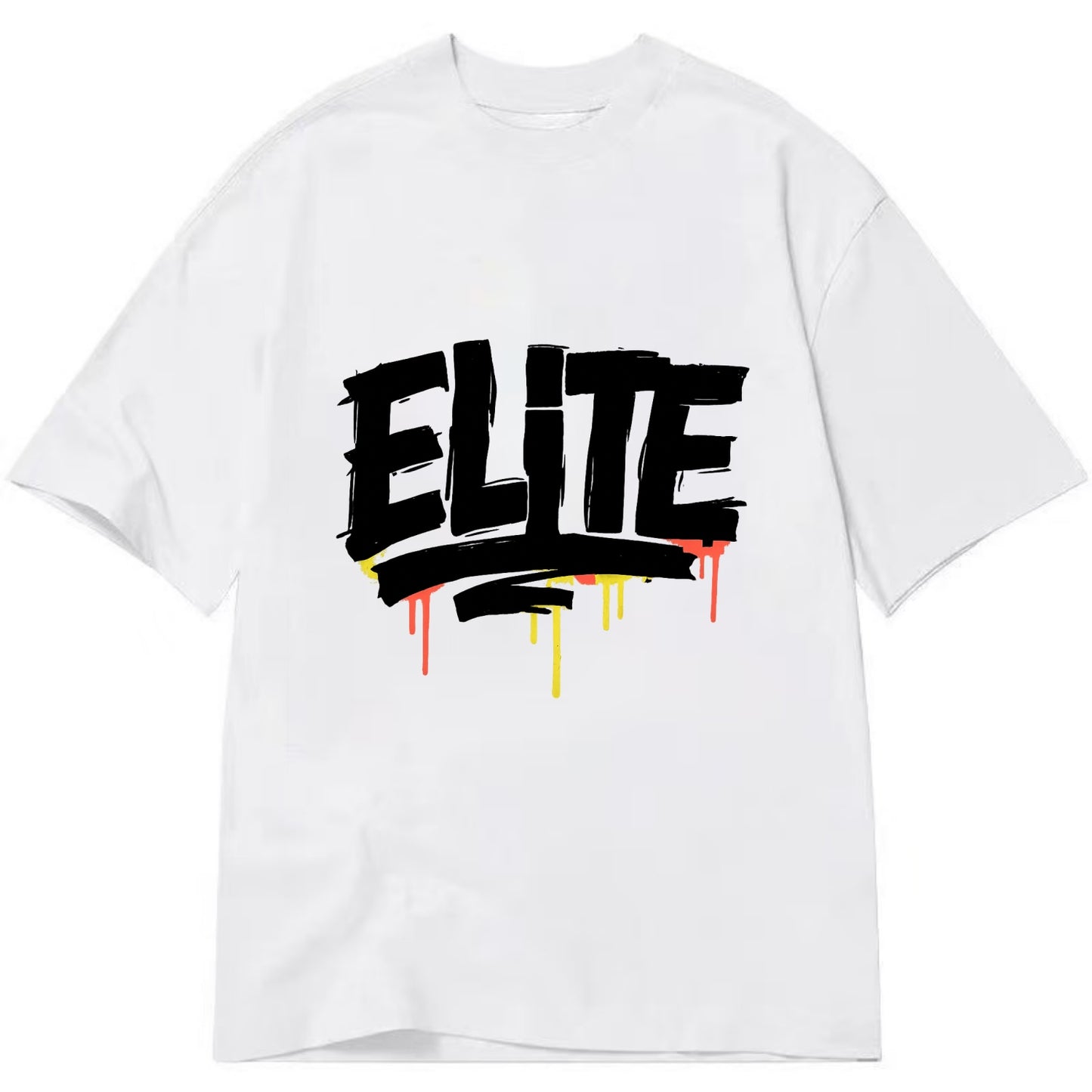 Bold typography design - "ELITE" - top tier, highest level - Classic T-shirt - White