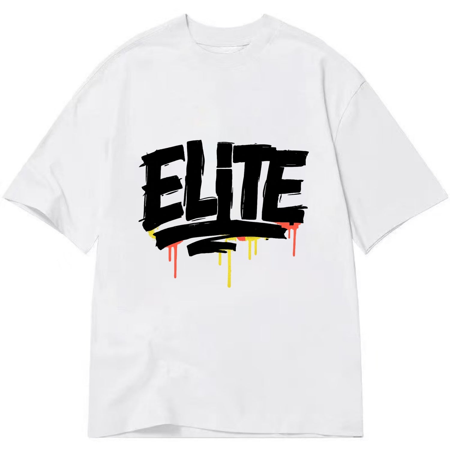 Bold typography design - "ELITE" - top tier, highest level - Classic T-shirt - White