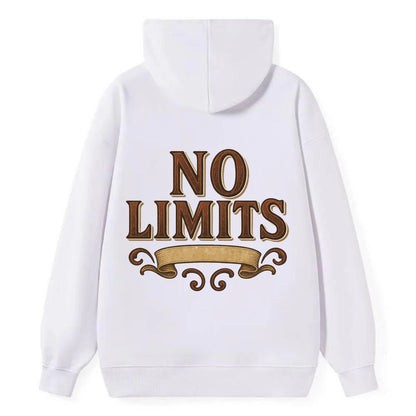 Bold typography design - "NO LIMITS" - boundless potential - Classic Pullover Hoodie - White