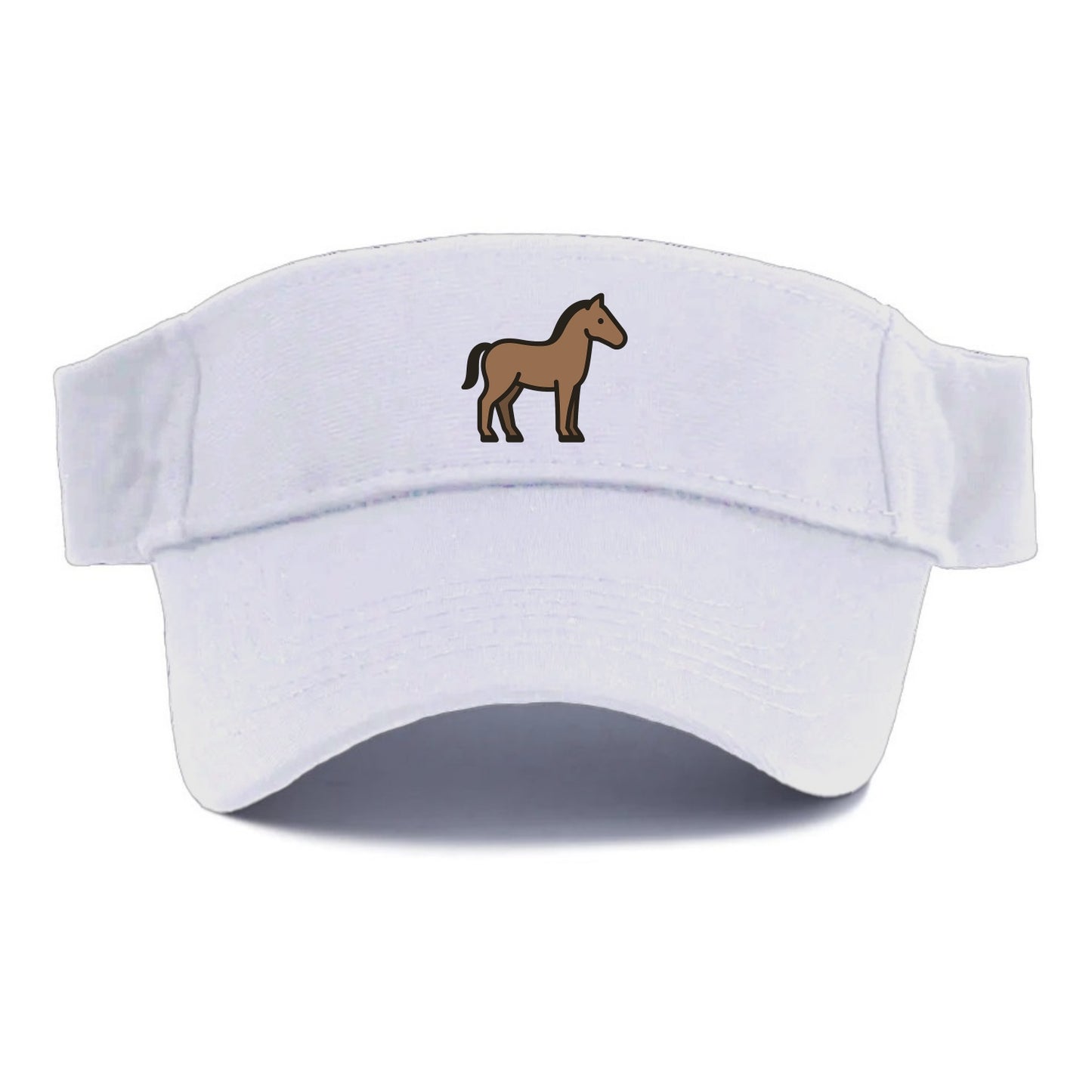 Horse - Brown standing pose flat side profile - Visor - White