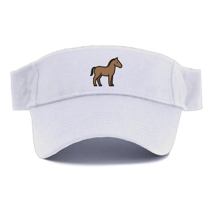 Horse - Brown standing pose flat side profile - Visor - White