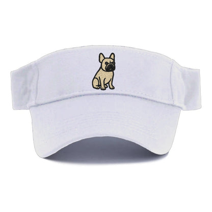 French Bulldog Fawn Colored Clean Sitting Pose Visor - White